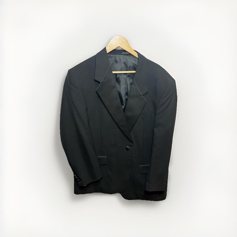 Pierre Balmain Paris Wool Blazer 40R Black Vintage Made Japan Jacket